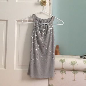 Ann Taylor sparkly silver going out top